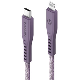 Kabel ENERGEA Flow USB-C na Lightning C94 MFI 1.5m 60W 3A PD Fast Charge fioletowy 