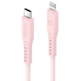 Kabel ENERGEA Flow USB-C na Lightning C94 MFI 1.5m 60W 3A PD Fast Charge różowy 