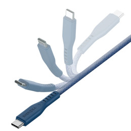 Kabel ENERGEA Flow USB-C na USB-C 1.5m 240W 5A PD Fast Charge niebieski 