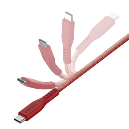 Kabel ENERGEA Flow USB-C na USB-C 1.5m 240W 5A PD Fast Charge czerwony 