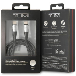 Kabel TUMI USB-C na USB-C 1.5m Fast Charging czarny 