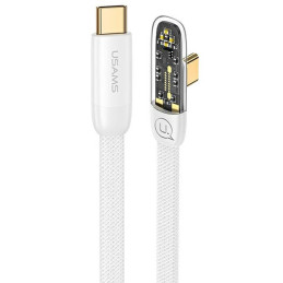 Kabel USAMS kątowy USB-C na USB-C PD 100W Fast Charging Iceflake Series 1,2m biały
