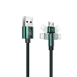 Kabel USAMS pleciony obrotowy U60 2A USB-A na microUSB zielony