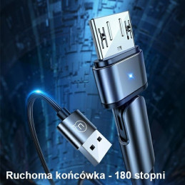 Kabel USAMS pleciony obrotowy U60 2A USB-A na microUSB zielony