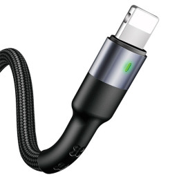 Kabel USAMS pleciony U26 USB-A na Lightning 1m 1szt. for set 2A czarny