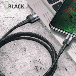 Kabel USAMS pleciony U26 USB-A na Lightning 1m 1szt. for set 2A czarny