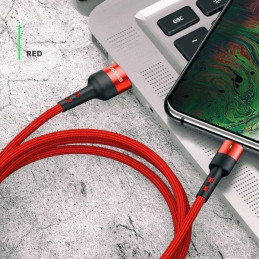 Kabel USAMS pleciony U26 USB-A na Lightning 1m 1szt. for set 2A czerwony