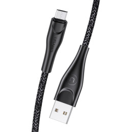 Kabel USAMS pleciony U41 USB-A na microUSB 1m 2A czarny