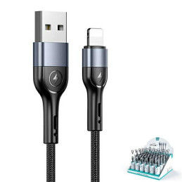 Kabel USAMS pleciony U55 2A USB-A na Lightning 1szt for set U55 1m czarny