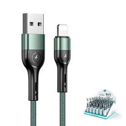Kabel USAMS pleciony U55 2A USB-A na Lightning 1szt. for set U55 1m zielony