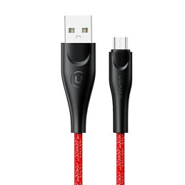Kabel USAMS pleciony U41 USB-A na microUSB 2m 2A czerwony