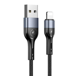Kabel USAMS pleciony U55 2A USB-A na Lightning 1m czarny