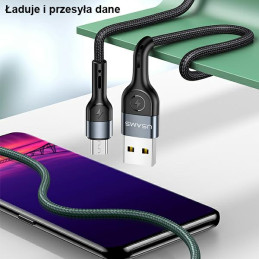 Kabel USAMS pleciony U55 2A USB-A na micro USB 1szt. for set U55 1m zielony