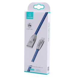 Kabel USAMS pleciony U-Light USB-A na Lightning 1,2m niebieski