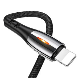 Kabel USAMSpleciony U-Tone USB-A na Lightning 1.2m Power-off 2A Fast Charging czarny