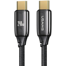 Kabel USAMS pleciony U82 USB-C na USB-C 2m 240W PD 3.1 Fast Charging czarny