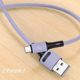 Kabel USAMS U52 USB-A na USB-C 2A Fast Charge 1m purpurowy