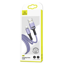Kabel USAMS U52 USB-A na Lightning 2A Fast Charge 1m purpurowy