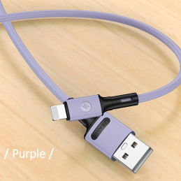 Kabel USAMS U52 USB-A na Lightning 2A Fast Charge 1m purpurowy