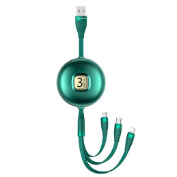 Kabel USAMS U69 3w1 1m USB-A na Lightning na microUSB na USB-C zielony