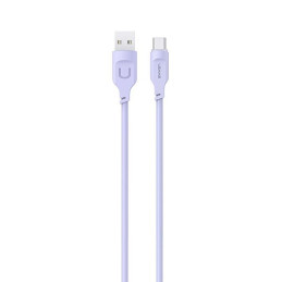 Kabel USAMS USB-A na USB-C 6A 1,2m Port Display Fast Charging Lithe Series purpurowy