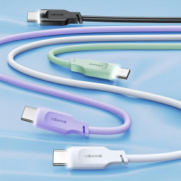 Kabel USAMS USB-C na USB-C 100W 1,2m Port Display Fast Charging  Lithe Series biały