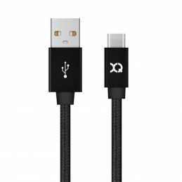 Kabel Xqisit Cotton USB - A na USB C 3.0 1.8m czarny