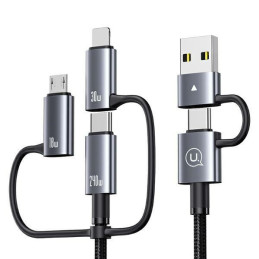 Kabel USAMS 6w1 Fast charging 240W 1,2m  Data Cable Digital dispay Aluminium Alloy Seria Sufeng