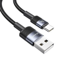 Kabel USAMS USB na USB-C 3A 1.2m Fast Charging stalowy