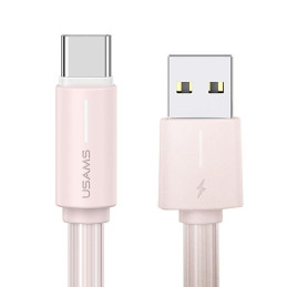 Kabel USAMS USB-C 3A YU Series 1mUSB-C na USB-A różowy
