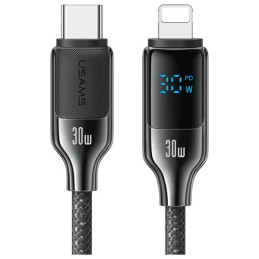 Kabel USAMS USB-C na Lightning 30W 1,2m Digital Display Zinc Alloy Fast Charging Data Cable HX