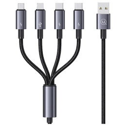 Kabel USAMS 4w1 2xUSB-C na Lightning na MicroUSB 15W 1,2m Aluminum Alloy Data Cable Sufeng