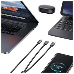Kabel USAMS 2w1 USB-C na 2xUSB-C 72W 1,2m Aluminum Alloy Data Cable Sufeng Series