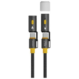 Kabel USB-C 4smarts Explorer 3w1 USB-C na USB-C 240W 1.5m czarny