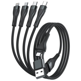 Kabel USB-C na USB-A 4smarts 4w1 1.2m czarny