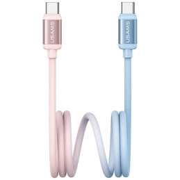 Kabel USAMS Bicolor Series SJ756 PD 60W  USB-C na USB-C 1.2m niebiesko różowy
