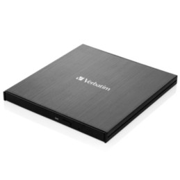 Zewnętrzna nagrywarka Verbatim Slimline CD/DVD USB-C + kabel USB-C/USB-C do USB-A 3.2 czarna