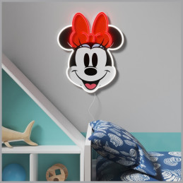 Minimalistyczny neon LED w kształcie Disney Minnie Printed Face