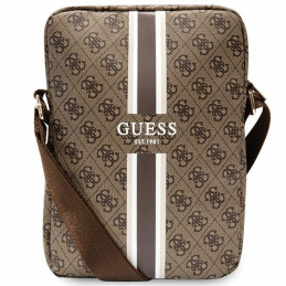 Torebka na ramie Guess 4G Stripes Tablet Bag na laptopa do 10", brązowy/brwon