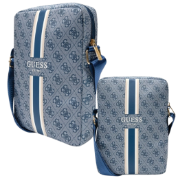 Torebka na ramie Guess 4G Stripes Tablet Bag na laptopa do 10", niebieskie