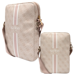Torebka na ramie Guess 4G Stripes Tablet Bag na laptopa do 10", różowy/pink