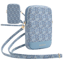Torebka na ramie Guess Zip GCube Bottom Stripe, niebieskie