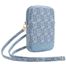 Torebka na ramie Guess Zip GCube Bottom Stripe, niebieskie