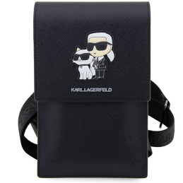 Torebka Karl Lagerfeld Saffiano Karl & Choupette, czarna