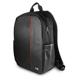 Plecak BMW Carbon Red Stripe na laptopa do 16", czarne