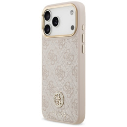Etui Guess 4G Strass Logo MagSafe do iPhone 17 Pro Max różowy