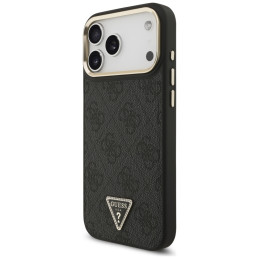 Etui Guess 4G Triangle Logo MagSafe do iPhone 17 Pro Max czarny złoty