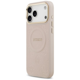 Etui Guess Peony Hot Stamp MagSafe do iPhone 17 Pro Max różowy