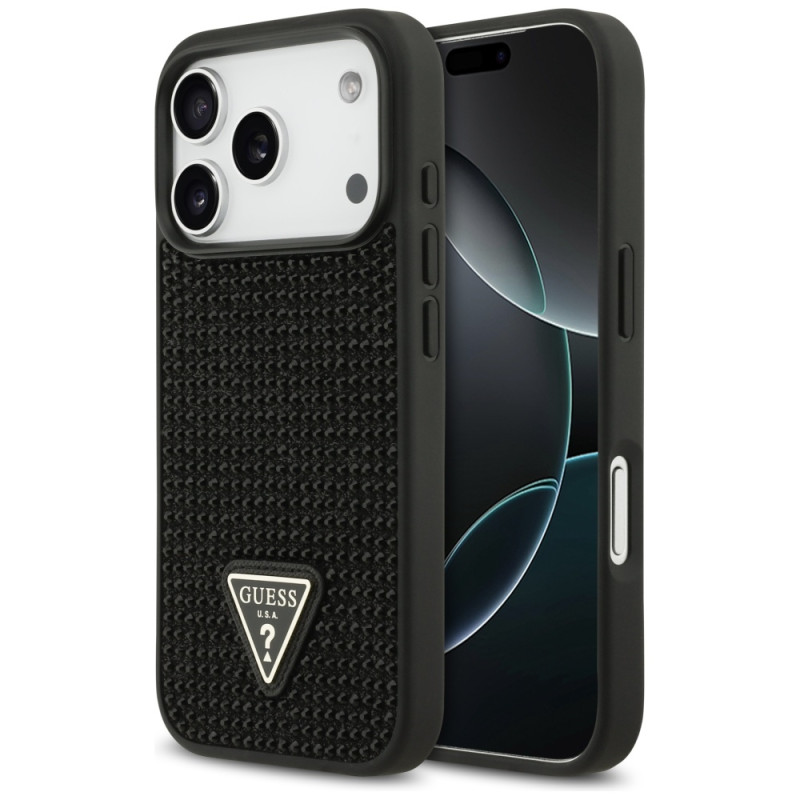 Etui Guess Rhinestone Triangle Logo do iPhone 17 Pro czarny