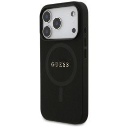 Etui Guess Saffiano Classic Logo MagSafe do iPhone 17 Pro czarny